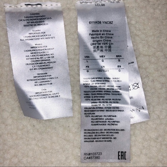 A|X Armani Exchange Biker Faux Shearling Leather Moto Jacket Long Vest size L - Picture 13 of 16